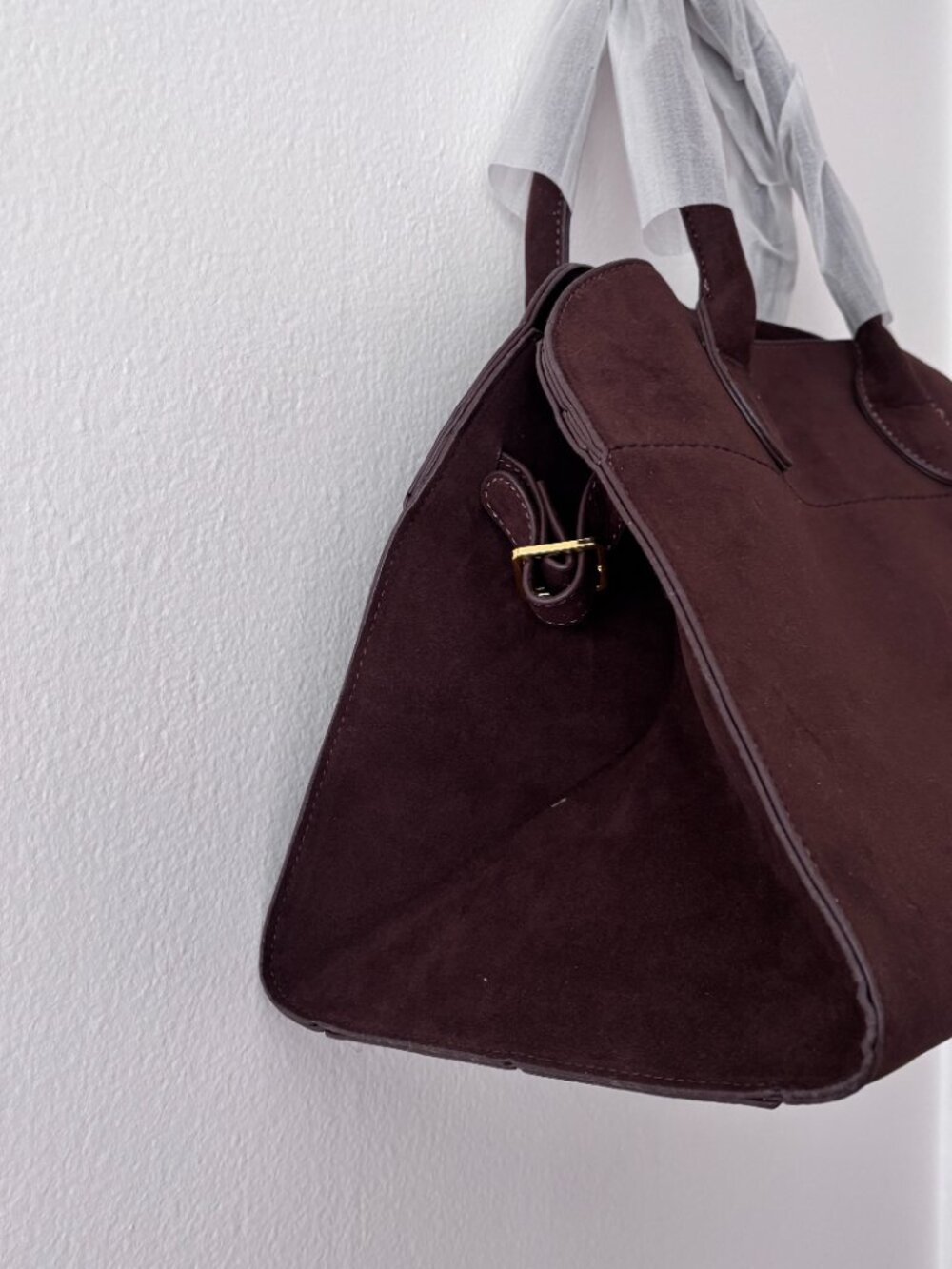 Modavo Parisian Stroll Bag Brown Vegan Suede - Picture 5 of 7